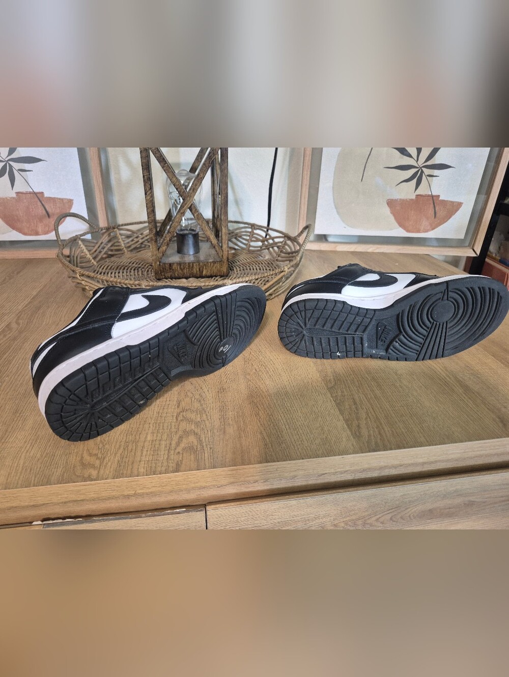 Nike Black and White Low-Top Swoosh Sneakers(No Shoe Laces) - Picture 5 of 5
